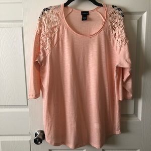 Torrid blush pink 3/4 sleeve top size 2